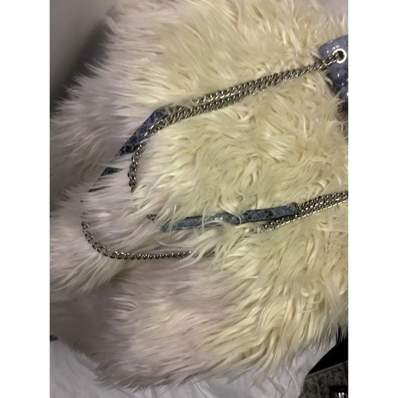 Michael Kors Aquamarine Python Embossed Leather Sloan Studded Shoulder Bag - Picture 11 of 11